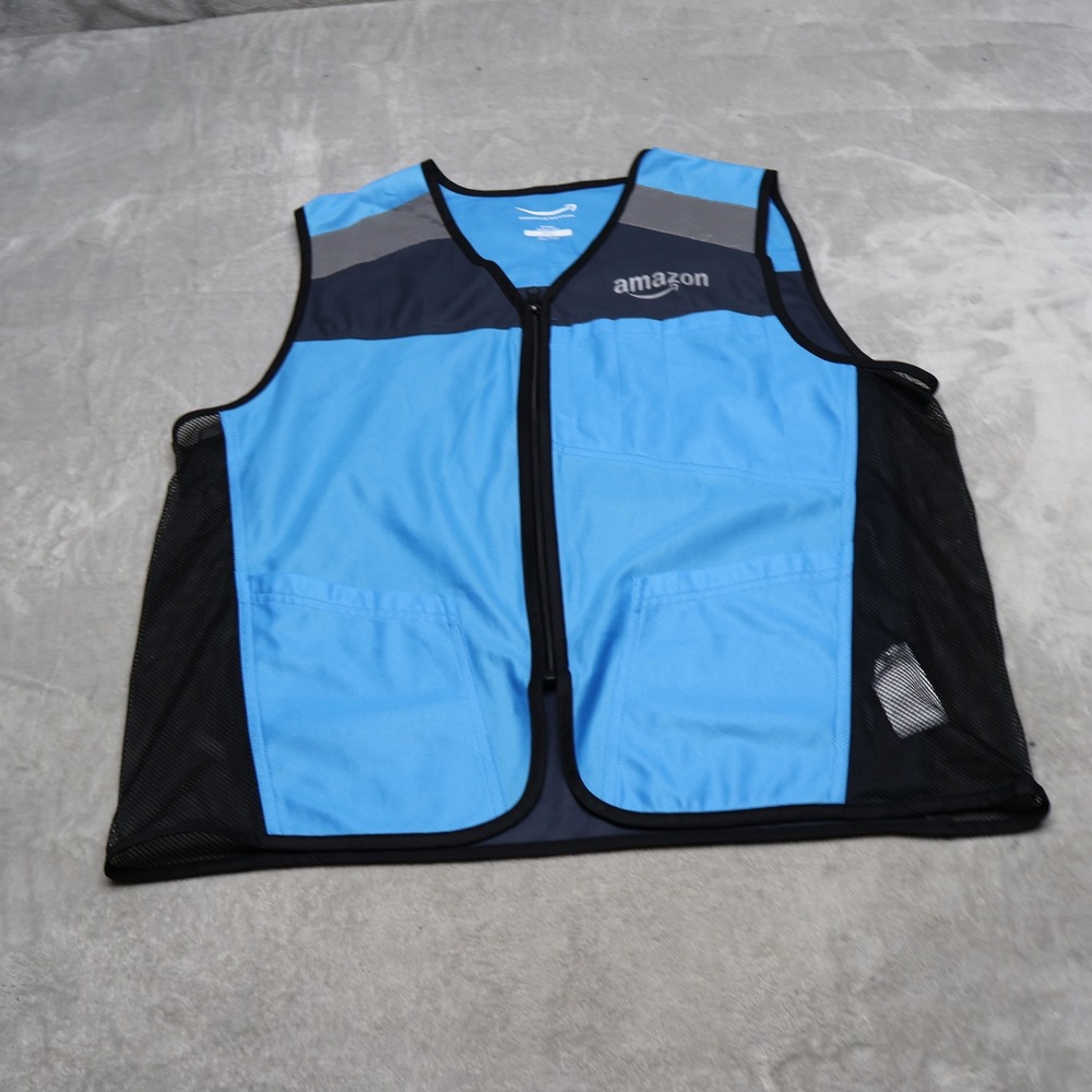 Amazon Vest Mens Medium/Large Blue Luly Yang DSP High Visibility Utility Safety